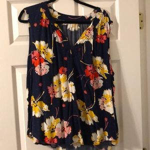 Old Navy, blue with floral and polka dots, XXL